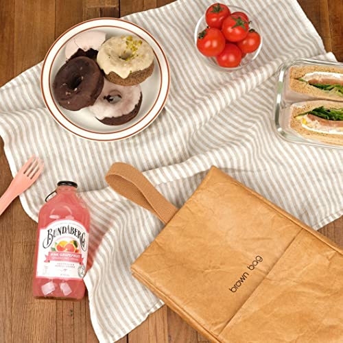Brown Bag – Insulated Lunch Bag For Women & Men | Reusable Paper Bag With Durable, Water-Resistant Fabrics | Insulation With Premium Thermal Liner | Simple Design, Brown #TOP4