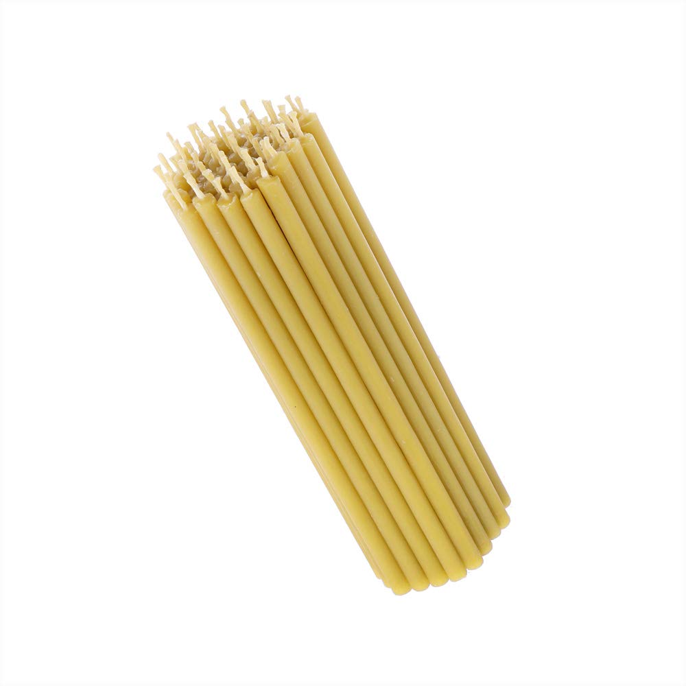 Nklaus Yeollow 194G Approx. 50 Pcs. Candles Beeswax Premium Quality Ritual Candles 36295