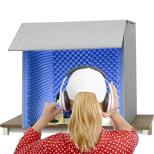 Cabine de son portable cube de studio de table avec mousse pour micro