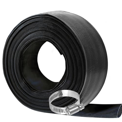 Eastrans 1-1/2'' x 100 FT Pool Backwash Hose with Hose Clamp,Extra Heavy Duty Discharge Hose,Drain Hose and Filter Pump Hose for Swimming Pool,Wall Thickness 1.2mm,Super wear-resistant,weather blast