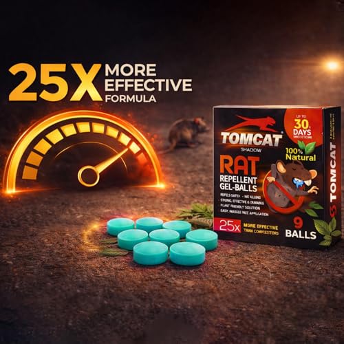 Image of Tom Cat Rat & Mouse Repellent Gel Balls | Herbal & Natural Formula | Long-Lasting 30 Days Protection |Eco-Friendly & Safe | For Home, Kitchen, Warehouse, Factory & Office | Pack of 9 |FORMULATION 30X
