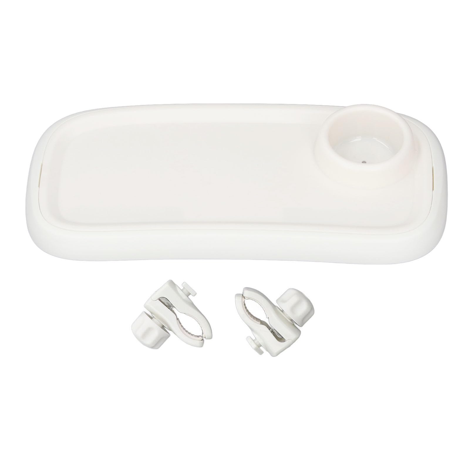 Sunicon Universal Stroller Tray, Detachable Enlarged Portable Stroller Snack Tray with Cups Holder, Stroller Tray Attachment for Baby Toddler (White)