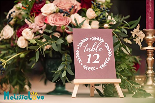 Dxling Wedding Table Number 1-24 Decal Sticker No Framed Laurel Wreath Decal Reception Wall Stickers For Party Decoration Yb289 (White) (White) #TOP1