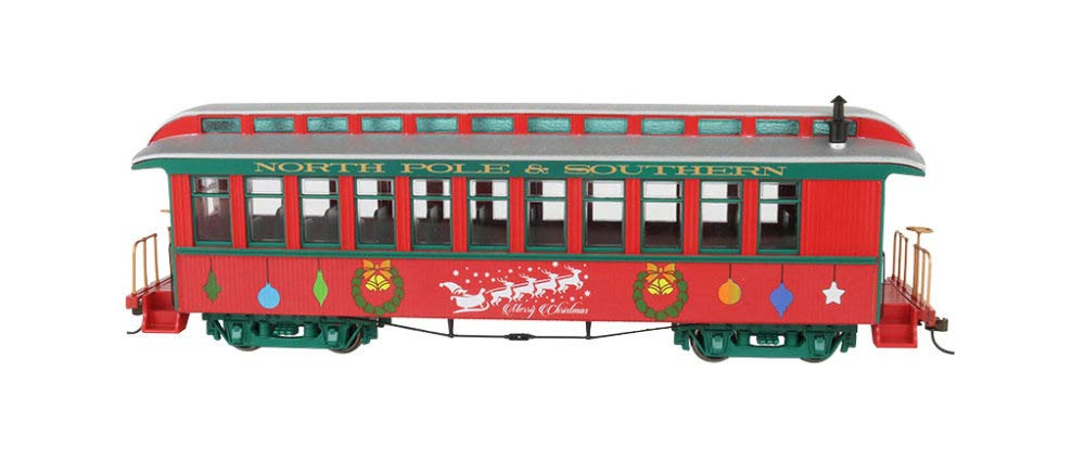 Bachmann Trains 26206 Holiday Christmas Coach & Observation Car On30 Narrow Gauge 1:48 Scale Model Train with Lighted Interior and EZ Mate Couplers