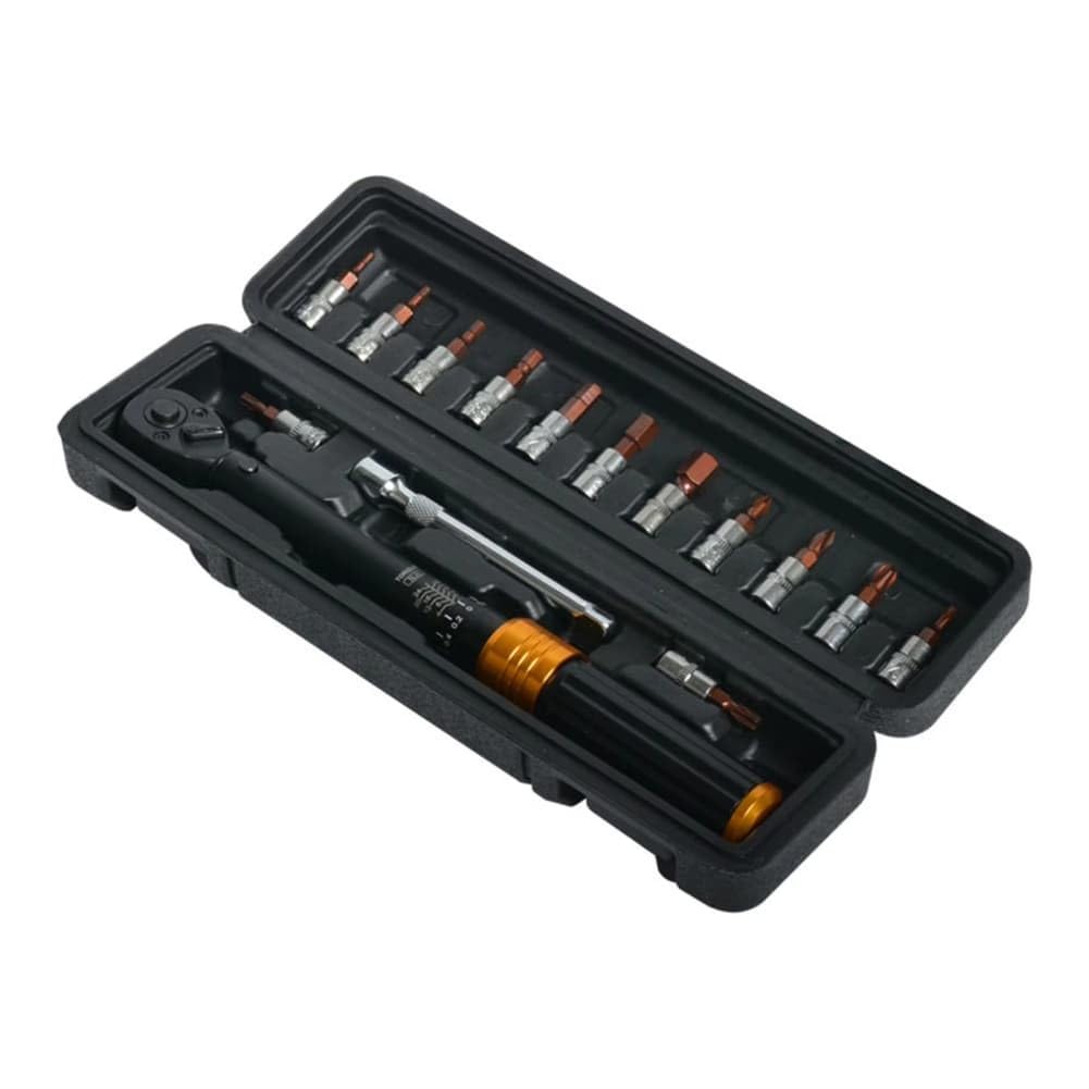 Set di chiavi dinamometriche, 2-24 Nm, con cricchetto a 72 denti, kit da 15 pezzi per riparazione bici, moto, auto