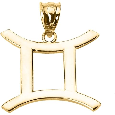 14K White Gold Gemini Zodiac Astrological Sign Charm Personalized Pendant