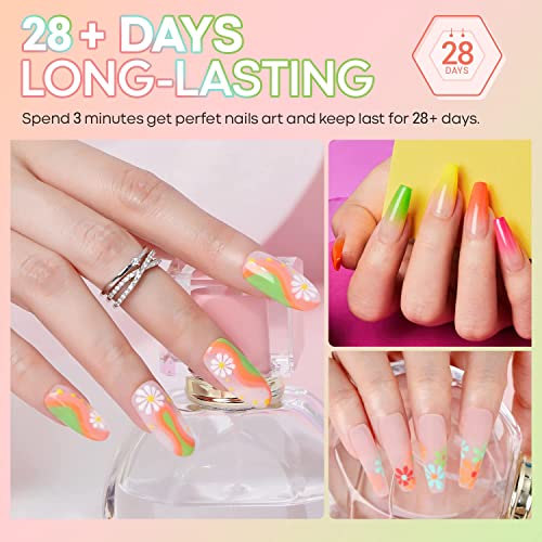 Image of DUDUSTRONG Bolt Bee Gel Glossy Finish Nail Polish Kit Gel Nail Polish Set - Summer 6 Colors Gel Polish Bright Red Mint Green Nail Polish Set For Women (A1-Vibrant (27+21+105+47+40+138)), 90 Ml