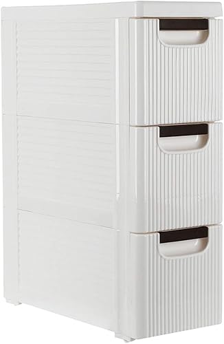 Miniatura 8 de Home Furnishing Plaza MITPATY - Organizador de 3 cajones con ruedas, gabinete de almacenamiento estrecho y delgado para baño, dormitorio, cesta de