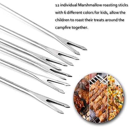 Foto von Grillspieße, INTVN 12 Stück Grill Kabob Spieße 16cm, Flat Schaschlikspieße Grillspieße Fleischspieße, Edelstahl Fondue Gabel mit Hitzebeständigem Griff, Obst Schokolade Springbrunnen