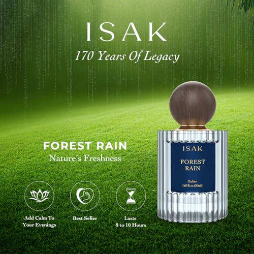 Image of ISAK Forest Rain Unisex Perfume | Eau de Parfum | Premium Perfumes for Men, Women | Petrichor, Lemon, Lilac | Fresh, Long Lasting, Travel Size - 50ml