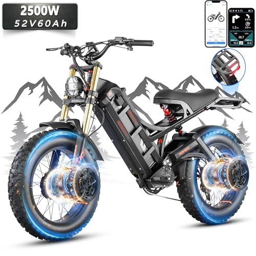 Image of 2026 eAhora Romeo Pro 3 /2 52-46 Mph Electric Bike for Adults, 6000W /4000W /2500W Dual Motor Ebike 60V 80Ah /52V 70Ah Battery 235+Miles Long Range, 26*4.0 inch /20*4.5 inch Fat Tire, Full Suspension, All Terrain