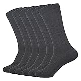 Enerwear Men's Classics Dress Flat Knit Crew Socks Pack of 6 (One Size Fit Most, Gray)