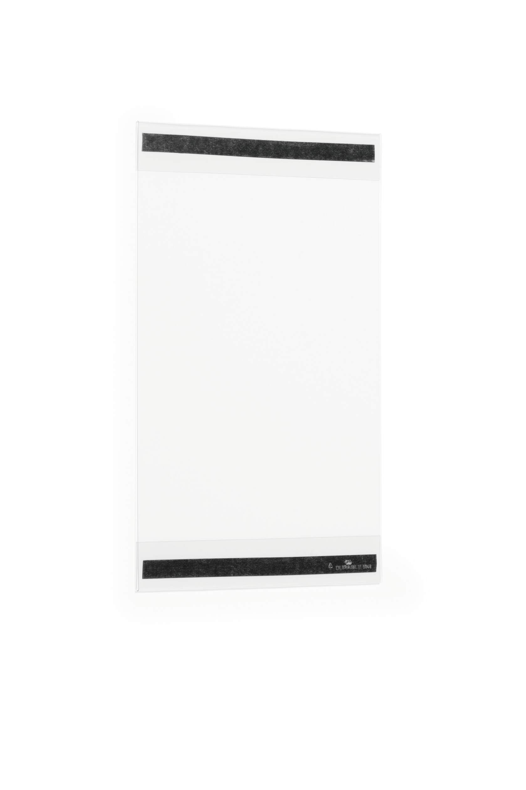 DURABLE - Porte-affiches adhésifs A3 - Fixation adhésive permanente - Fabriqué en PET recyclé à 80% - Sachet de 5 - Transparent