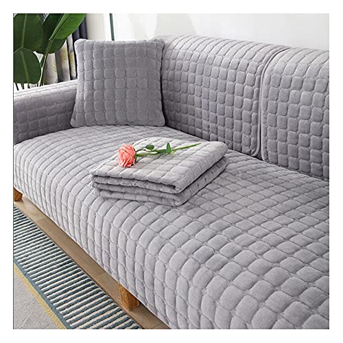 RTSFKFS Fundas para Sofa Cubre Sofa Funda Cubre Sofa Chaise Longue 3/2/4/5 Plazas Fundas de Sofa Protector Reversible Acolchado Terciopelo Antideslizante Universal Protector Sofá Cover