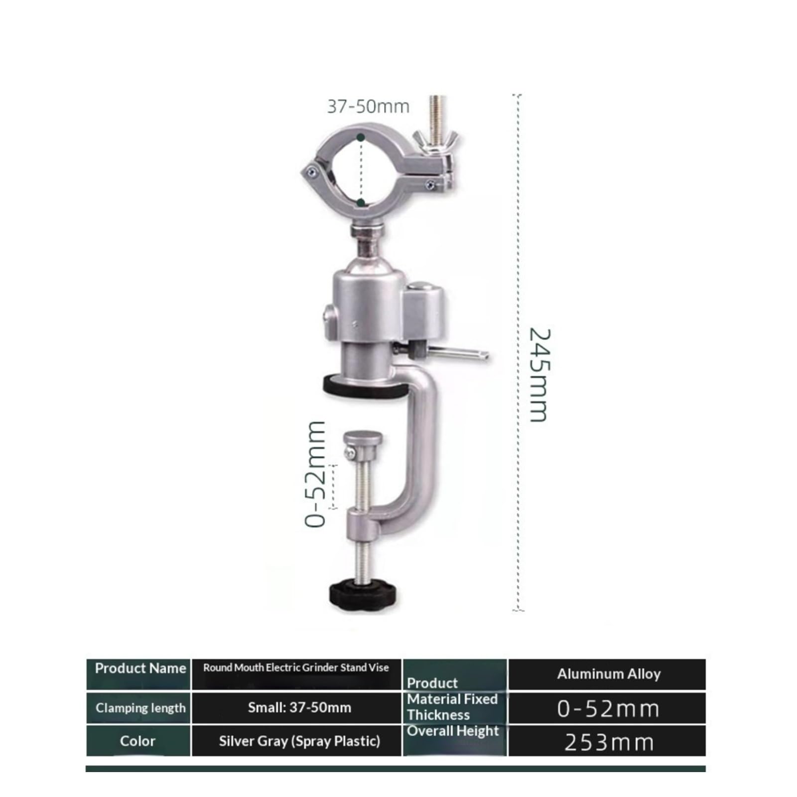 20 Stück Drehschraubstock aus Aluminiumlegierung, Bohrmaschine, Bank, Handwinkelschleifer, Feste Halterung, Tisch, geeignet für Holzbearbeitung und Schmuckherstellung(B)