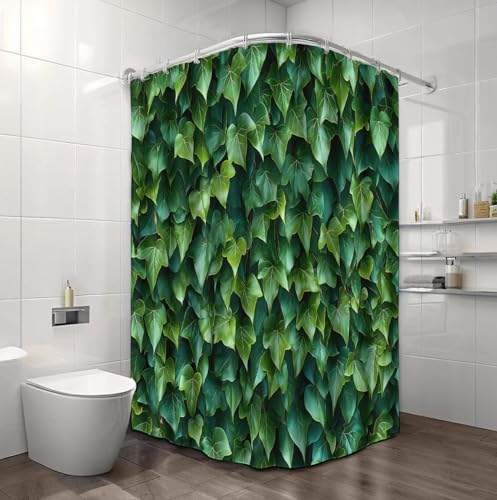 Rideau de douche feuilles de lierre en tissu polyester imperméable lavable 180x200 cm