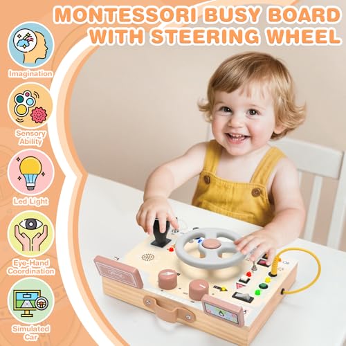 Image of Joyreal Montessori Toddler Busy Board - Montessori Toys for 1 2 3 Years Old