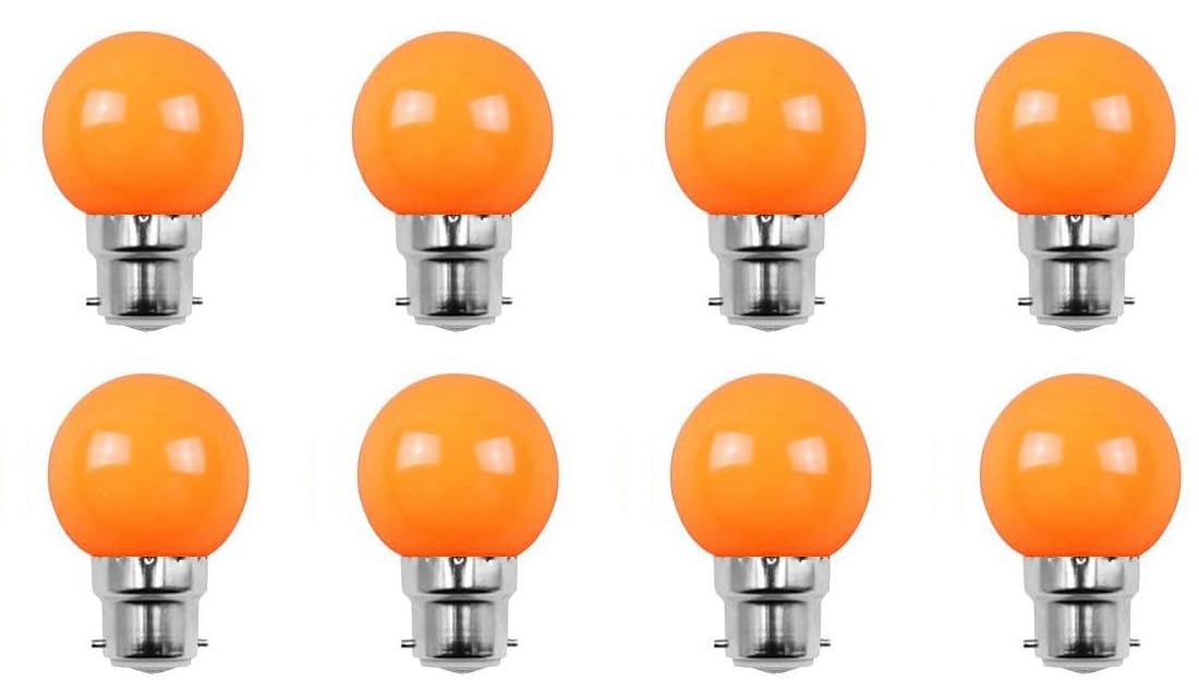 Aiwerttes B22 Bayonet Bulbs Golf Light LED Colour Light Bulb 2W,Energy-Saving Equivalent to 20W Incandescent Light Bulb,Suitable for Terrace Party,8 Packs(Orange)