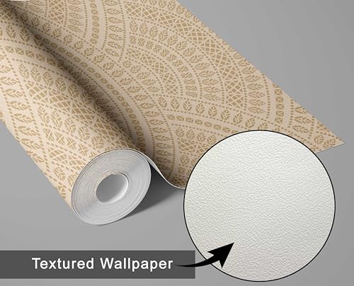 Papier peint adhésif imperméable mandala beige 63x304cm