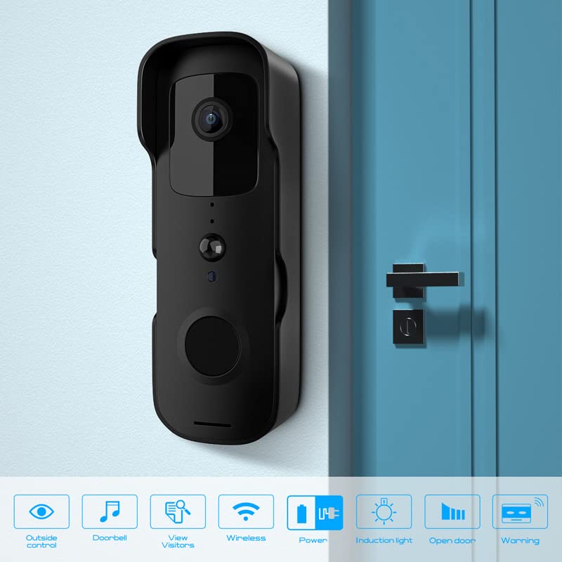 Bezprzewodowa kamera dzwonkowa TuyaSmart bezprzewodowy dzwonek wideo wodoodporny Night Vision bezpieczeństwo w domu kamera 1080P FHD cyfrowy wizualny domofon WIFI dzwonek do drzwi dla domów, mieszkań,