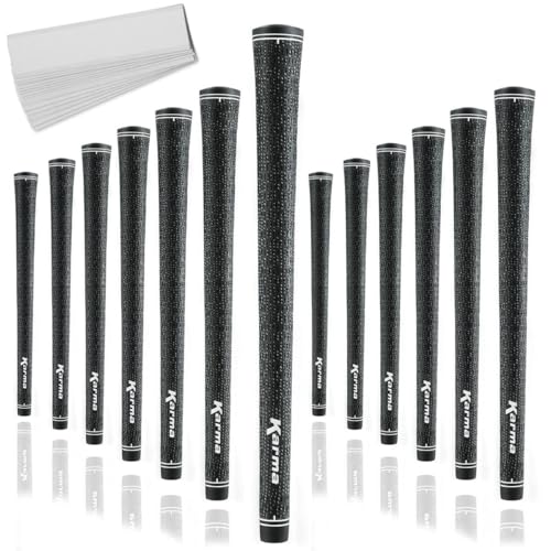 Grips de golf Jumbo Karma en velours noir surdimensionné avec caoutchouc antidérapant