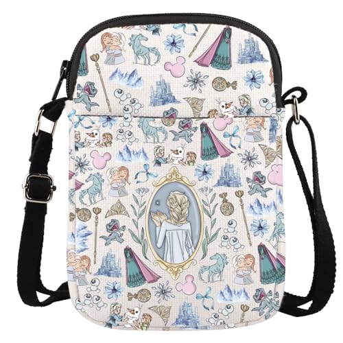 GJTIM Elsa Princess Gift Elsa Merchandise Princess Elsa & Anna Fan Gift Princess Cartoon Character Gift Crossbody Bag