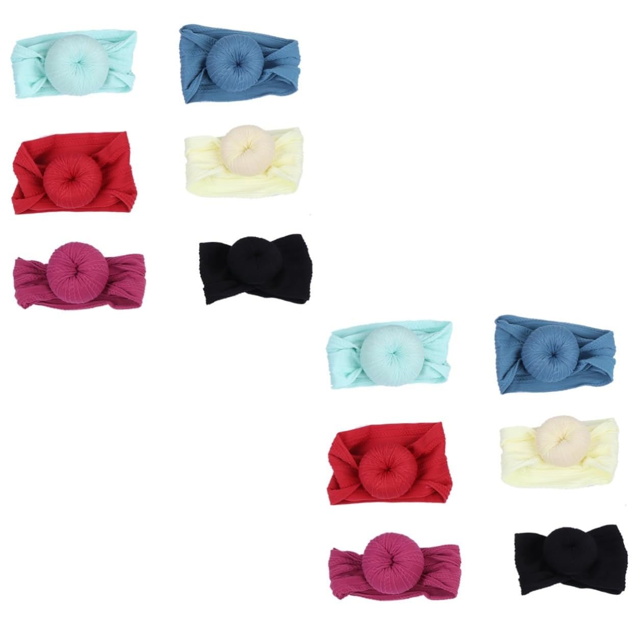 Abaodam 12piezas Diademas De Donut Para Bebés Accesorios De Cabello Infantiles Turbantes Tejidos Para Recién Nacidos y Niño Niña Pequeños