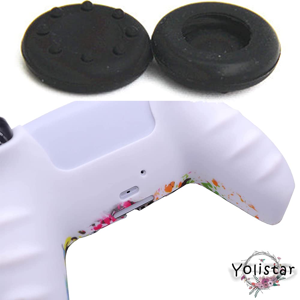 Yolistar - Carcasa para mando PS5 DualSense, funda de silicona flexible sin límite x 1 (blanco Camuflaje) con 4 asas de pulgar compatible con Sony Playstation 5