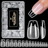 TOMICCA 510 Pièces Capsule Americaine Ongle Ballerina Courtes, 15 Tailles Cercueil Faux O...