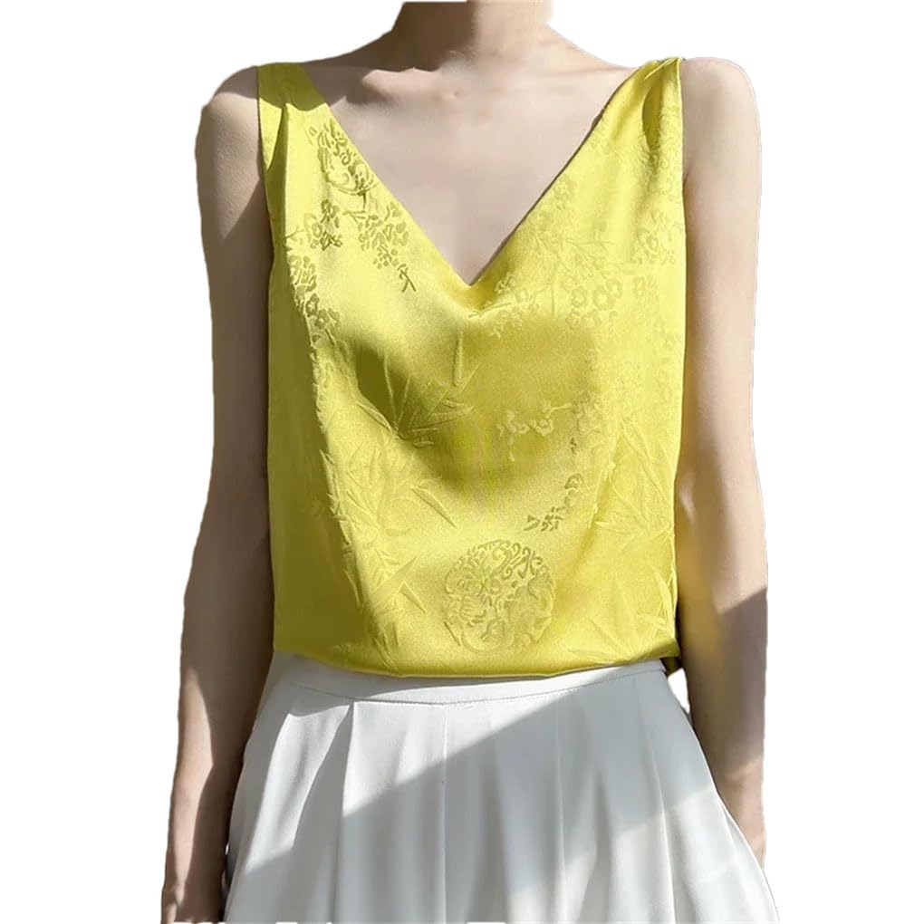 Camiseta básica de uso diario con cuello en V para mujer