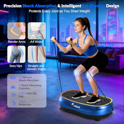 Image of Vibration Plate Exercise Machine, 2026 EvoSpark Dual Motor Vibration Plate for Lymphatic Drainage, 3D & 4D Whole Body Vibration Plates for Weight Loss, Shaker Workout Equipment for Women Men Home