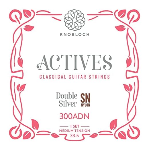 KNOBLOCH STRINGS - Cuerdas de Guitarra Española | 300ADN Actives Double Silver SN Nylon | Tensión Media 33.5 | Graves Brillantes, Agudos Matizados | Juego cuerdas Flamenca y Clásica | Fabricado España
