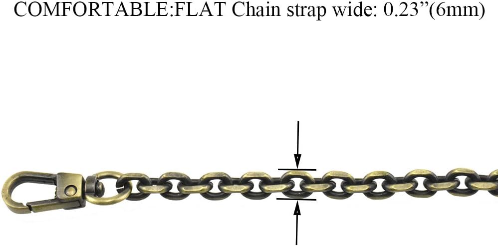 HAHIYO Mini Pochette Purse Chain Strap Thin Wide 6mm for LV Length 15.7 Inches Thick 2mm Shiny Bronze for Handbag Wallet Clutch Comfortable Flat Metal Strap 1 Pack - Image 2