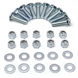 Replacement Mounting Bolts & Washers for Western Snow Plow Cutting Edges - 1/2' x 2' Carriage Bolts, Nylon Locknuts & Flat Washers, Fits Western Pro, MVP, UltraMount - SAM 3371301061 Style 10 Pack