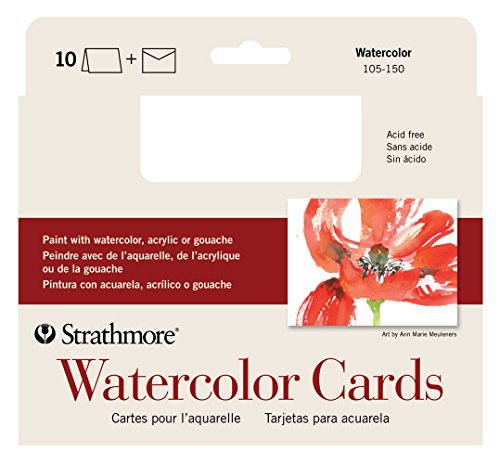 Strathmore Watercolor Cards 5x6.875 inches 10 Pack Envelopes Included - Custom Greeting Cards for Weddings Events Birthdays