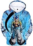 Kapuzenpullover für Teenager mit 3D Aufdruck Dragon Ball Z Goku Broli Unisex Vegeta Super Saiyan Serie 3D Dragon Ball Sweatshirt für Herren Damen und Teenager