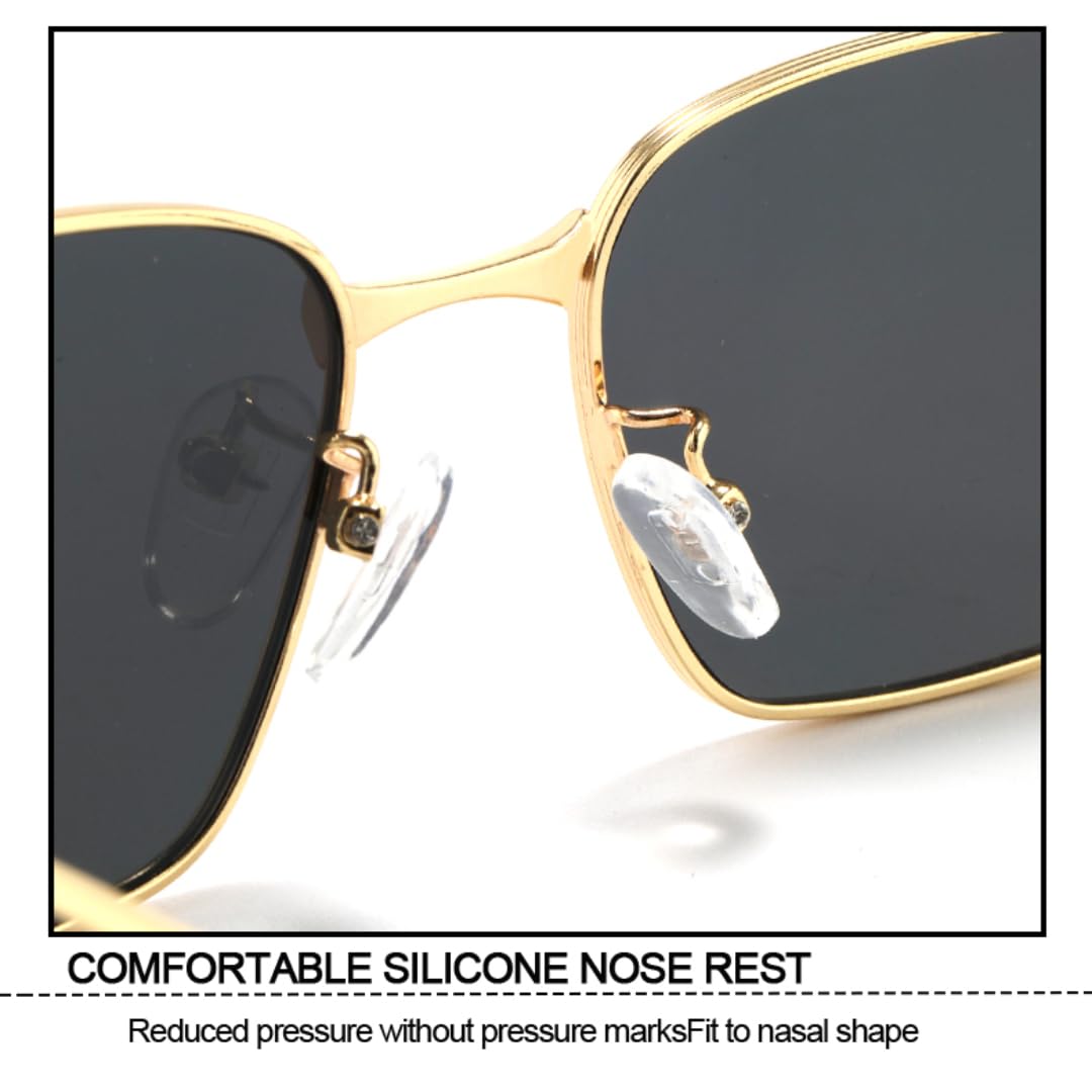 Occhiali da sole rettangolari retrò da donna, tonalità classiche alla moda, colori caramella, occhiali UV400