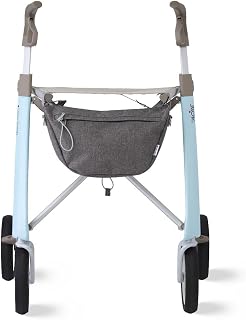 byACRE Ultralight Rollator Walker with Seat, Lightweight Folding Mobility Aid for Seniors, Compact Upright Walking Support,16.5" x 24" Seat (W x H), Comfort Handles and Storage, Blue
