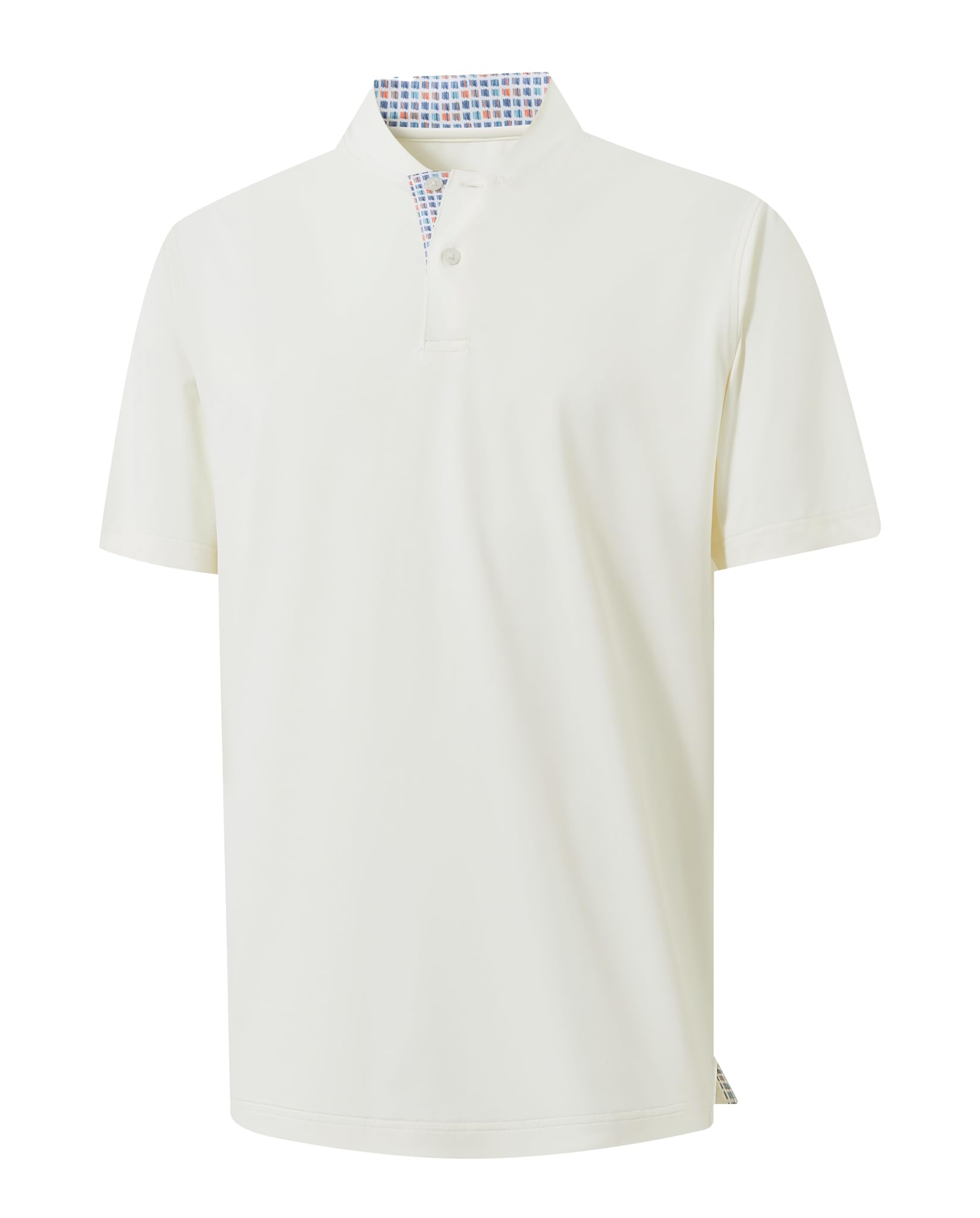 M MAELREG Mens Golf Shirts Collarless Performance Dry Fit Moisture Wicking Casual Solid Short Sleeve Henley Shirts for Men — view 10