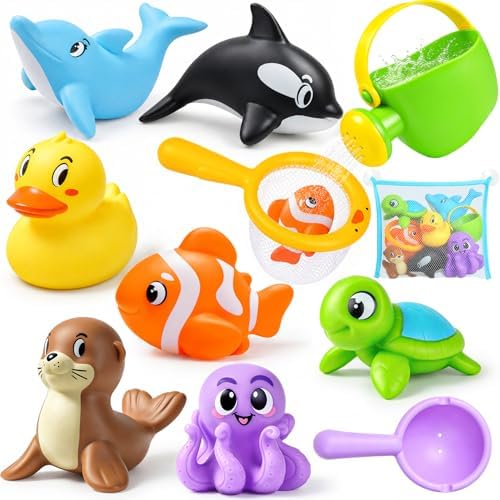 Bath Toys for Kids Toddler Bathtub Toys, No Hole Baby Bath Toys Floating
