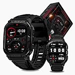 CARBINOX Blaze Smart Watch with GPS (Sport Mode), Rugged Fitness Tracker Waterproof IP69K, Compatible with Android and iOS, 170+ Sports Modes, Gorilla Glass Screen, Make/Receive Calls (Square)
