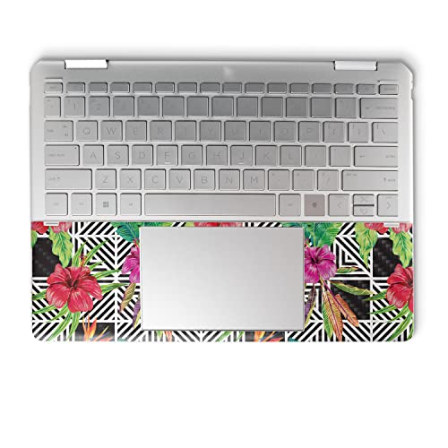 Image of MightySkins Carbon Fiber Skin Compatible with HP Spectre x360 14 inch (2022) Full Wrap Kit - Pop Hibiscus | Protective, Durable Textured Carbon Fiber Finish | Easy to Apply | Made in The USA
