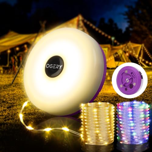 Image of OGERY Camping String Lights 4 in 1, 32.8FT Quick Storage 8 Modes Protable