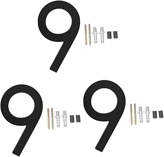 GANAZONO 3pcs House Number Numbers Metal Sign Outdoor Stickers Outdoor Sign Modern House Numbers DIY Address Number Address Numbers for Houses Decorative Number Decorative Marker Black 3D
