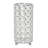 Elegant Designs HG1002-CHR Elipse Crystal Decorative Flower Vase, Candle Holder, Wedding Centerpiece, 6.75 Inch, Chrome