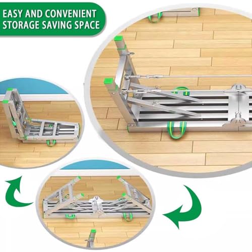 Andamio Plegable con trampilla de Altura Ajustable, Capacidad de Carga de 400 kg, Plataforma de Trabajo de Acero al Carbono, Escalera portátil para Limpieza de caravanas, Pintura de Paredes