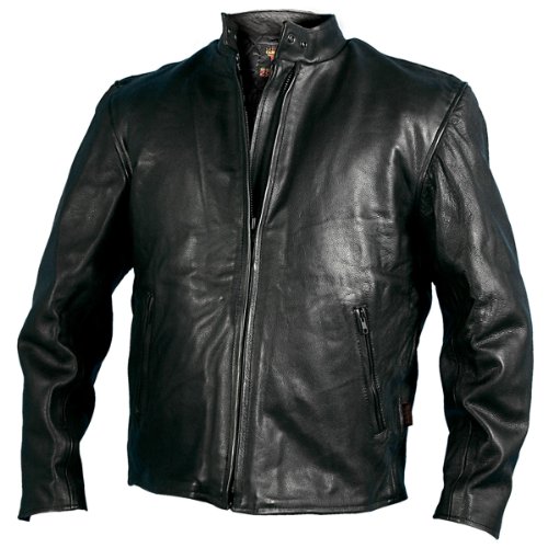 Hot Leathers Leather Men's Racing Jacket (Black, Size 60)
