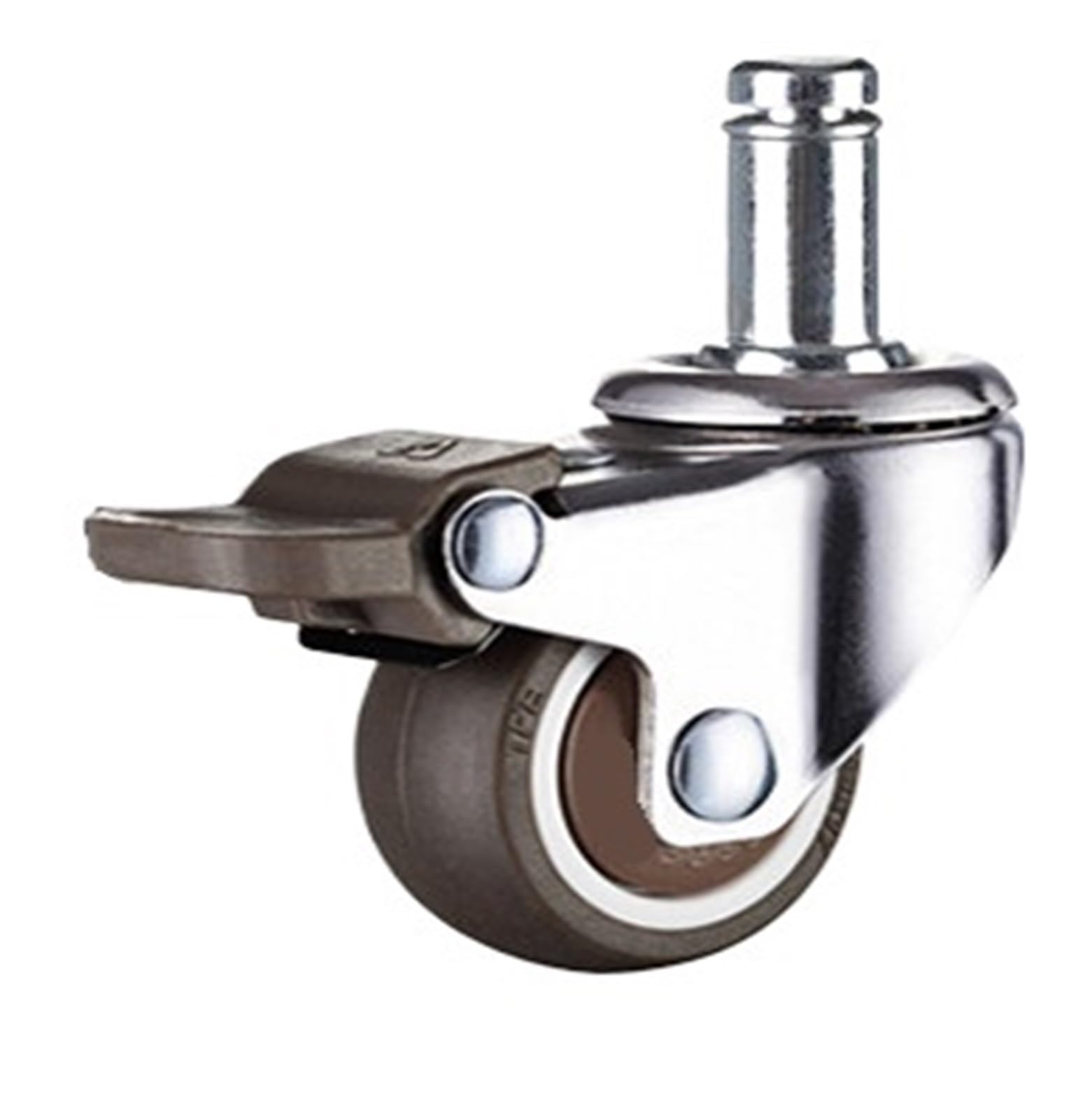 MXXDMOPD 1PCS 1/1.25/1.5/2 inch Furniture casters Rubber Swivel Caster Trolley with Brake(G-brake,2 inch)