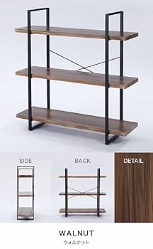 Amazon｜オープンシェルフ 幅100 3段 スチールラック