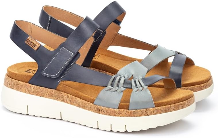 PIKOLINOS womens Pikolinos Wedge Sandals Leather Palma for Woman Color Denim